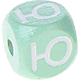 Cubos em verde menta com letras em relevo, de 10 mm – Russo : Ю
