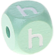 Mint embossed letter cubes, 10 mm – Kazakh : Һ