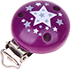 Clip bois pour attache tétine – avec étoiles : violet violet
