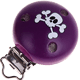 Clip bois pour attache tétine – Tête de mort : violet violet
