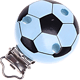 Klip s motivem – fotbalový míč : světlomodrá