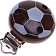 Clip bois pour attache tétine – ballon de football : marron