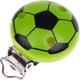 Clip bois pour attache tétine – ballon de football : jaune vert