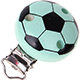 Clip bois pour attache tétine – ballon de football : menthe