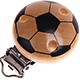 Clip bois pour attache tétine – ballon de football : nature