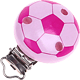 Clip met motief Voetbal : roze
