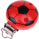 Clip bois pour attache tétine – ballon de football : rouge