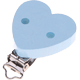 Clip bois pour attache tétine – en forme de cœur : bleu bébé