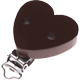 Clip con forma de corazón : marrón