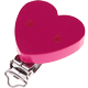 Klipsy z motywem kształt serca : ciemno różowy