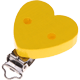 Clip bois pour attache tétine – en forme de cœur : jaune