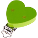 Clip bois pour attache tétine – en forme de cœur : jaune vert