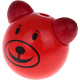Motivpärla – björn 3D : röd