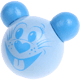 Perles avec motifs – souris 3D : bleu bébé