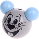 Korálek s motivem – Tvar myš (3D) : světle šedá - světlomodrá