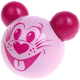 Korálek s motivem – Tvar myš (3D) : růžová