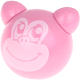 motif bead – monkey, 3D : baby pink