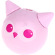 motif bead – owl, 3D : pastel pink