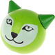 Тематические бусины «лисица 3D» : Желто-зеленый