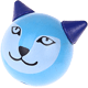 Тематические бусины «лисица 3D» : голубой