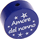 Motivperle – "Amore del nonno" (Italienisch) : dunkelblau