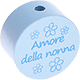 Korálek s motivem – "Amore della nonna" : světlomodrá