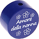 Motivperle – "Amore della nonna" (Italienisch) : dunkelblau