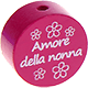 Korálek s motivem – "Amore della nonna" : tmavorůžová