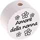 Korálek s motivem – "Amore della nonna" : bílá