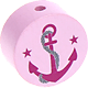 Kraal met motief anker : roze