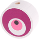 Тематические бусины «Глаз назара» : белый - темно-розовый