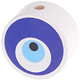 Perlina con motivo “Occhio di Nazar” : bianco - blu scuro