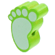 Perles avec motifs – pied de bébé : jaune vert