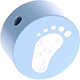 Perlina con motivo glitterato “Piedino bebè” : azzurro bambino