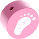 Conta com motivo Pé de Bebé em lâmina de glitter : bebê rosa