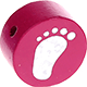 Perles avec motif – pied de bébé : rose foncé