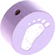 Perlina con motivo glitterato “Piedino bebè” : lilla