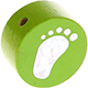 Perles avec motif – pied de bébé : jaune vert
