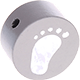 Perles avec motif – pied de bébé : gris clair