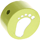 motif bead – baby foot with glitter foil : lemon