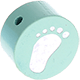 motif bead – baby foot with glitter foil : mint