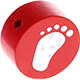 Perles avec motif – pied de bébé : rouge
