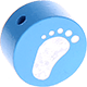 Perlina con motivo glitterato “Piedino bebè” : azzurra