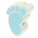 Kraal met motief Baby voet : wit - babyblauw