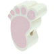 Perles avec motifs – pied de bébé : blanc - rose