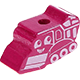 Kraal met motief Graafmachine : donker roze