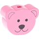 Perles avec motif – ours : rose bébé