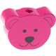 Perles avec motif – ours : rose foncé