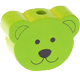 Motivpärla – björn : gulgrön
