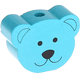 Perles avec motif – ours : turquoise clair